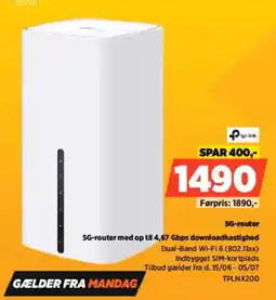 Power Tp-link 5G-router med op til 4,67 Gbps downloadhastighed tilbud