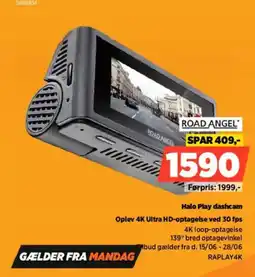 Power Road Angel Halo Play dashcam Oplev 4K Ultra HD-optagelse ved 30 fps tilbud