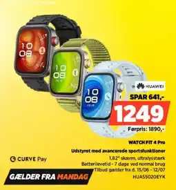 Power Huawei Watch Fit 4 Pro Udstyret med avancerede sportsfunktioner tilbud