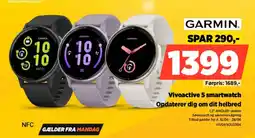 Power Garmin Vivoactive 5 smartwatch Opdaterer dig om dit helbred tilbud