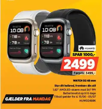 Power Huawei Watch D2 48 mm Styr dit helbred, fremhæv din stil tilbud