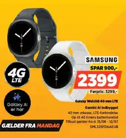 Power Samsung Galaxy Watch840 mm LTE Gemini Al indbygget tilbud