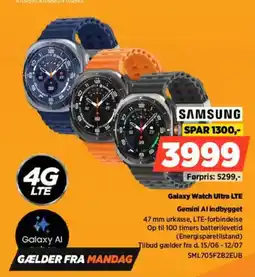 Power Samsung Galaxy Watch Ultra LTE Gemini Al indbygget tilbud