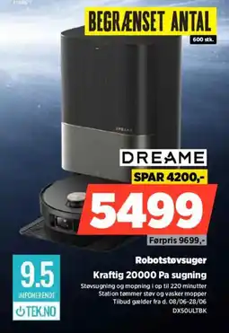 Power Dreame Robotstøvsuger Kraftig 20000 Pa sugning tilbud