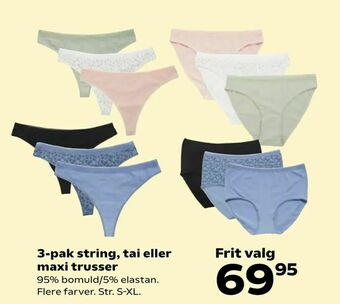 3-pak string, tai eller maxi trusser