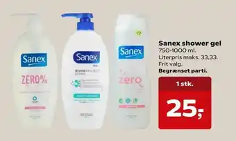 Kvickly Sanex shower gel tilbud