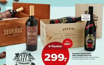 Kvickly Suspiros Tempranillo eller L'Antico Amorini tilbud