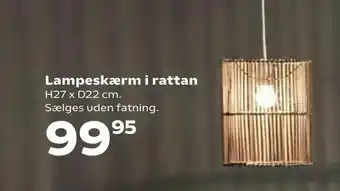 Kvickly Lampeskærm i rattan tilbud