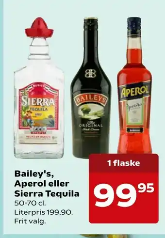 Kvickly Bailey's, Aperol eller Sierra Tequila tilbud