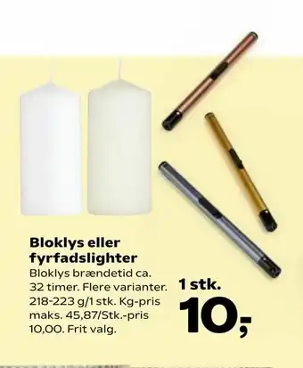 Kvickly Bloklys eller fyrfadslighter tilbud