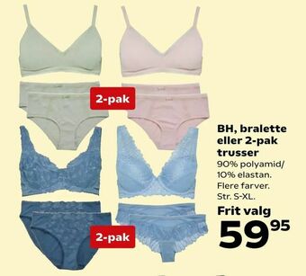 Kvickly BH, bralette eller 2-pak trusser tilbud