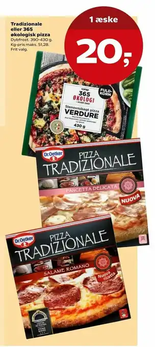 SuperBrugsen Tradizionale eller 365 økologisk pizza tilbud