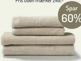 R33 Kirkeby håndklæde Grå eller beige. 50 x 90 cm