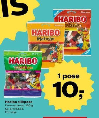 SuperBrugsen Haribo slikpose tilbud