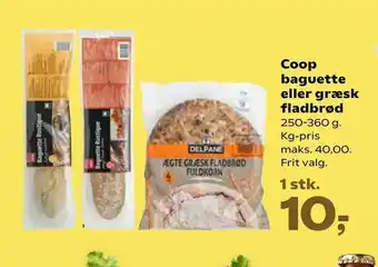 SuperBrugsen Coop baguette eller græsk fladbrød tilbud