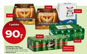 SuperBrugsen Carlsberg, Tuborg, Grimbergen eller 1664 tilbud
