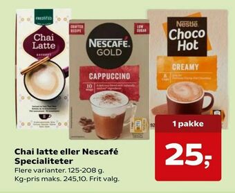 SuperBrugsen Chai latte eller Nescafé Specialiteter tilbud