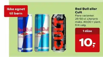 SuperBrugsen Red Bull eller Cult tilbud