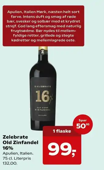 SuperBrugsen Zelebrate Old Zinfandel 16% tilbud
