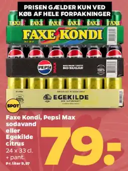 Netto Faxe Kondi / Pepsi Max / Egekilde (kasser) tilbud