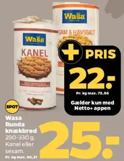 Netto Wasa Runde knækbrød tilbud