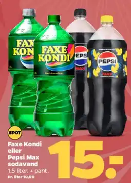 Netto Faxe Kondi eller Pepsi Max 1,5 l tilbud