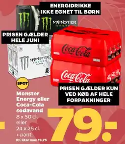 Netto Monster Energy eller Coca‑Cola (forpakninger) tilbud