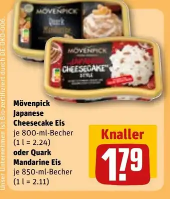 Mövenpick Japanese Cheesecake Eis oder Quark Mandarine Eis