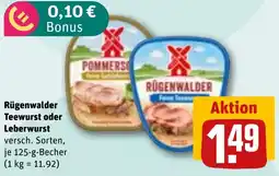 REWE DE Rügenwalder Teewurst oder Leberwurst tilbud