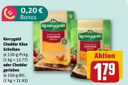 REWE DE Kerrygold Cheddar Käse Scheiben oder Cheddar gerieben tilbud