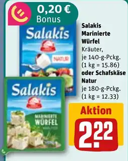 REWE DE Salakis Marinierte Würfel oder Schafskäse Natur tilbud