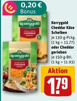 REWE DE Kerrygold Cheddar Käse Scheiben oder Cheddar gerieben tilbud
