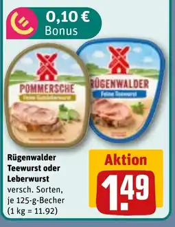 REWE DE Rügenwalder Teewurst oder Leberwurst tilbud