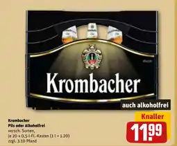 REWE DE Krombacher Pils oder Alkoholfrei tilbud