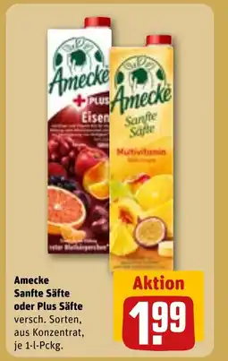 REWE DE Amecke Sanfte Säfte oder Plus Säfte tilbud