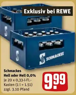 REWE DE Schmackes Hell oder Hell 0,0% tilbud