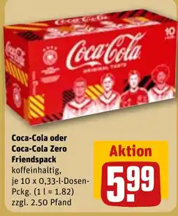 REWE DE Coca-Cola oder Coca-Cola Zero Friendspack tilbud
