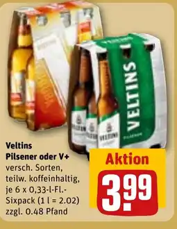 REWE DE Veltins Pilsener oder V+ tilbud