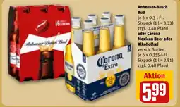REWE DE Anheuser-Busch Bud oder Corona Mexican Beer oder Alkoholfrei tilbud
