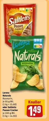 REWE DE Lorenz Naturals oder Saltletts Pausen Cracker tilbud