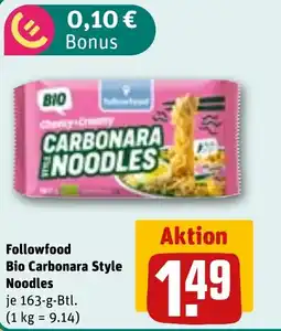REWE DE Followfood Bio Carbonara Style Noodles tilbud