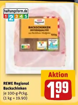 REWE DE REWE Regional Backschinken tilbud
