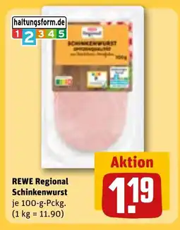 REWE DE REWE Regional Schinkenwurst tilbud