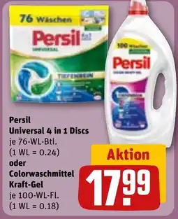 REWE DE Persil Universal 4 in 1 Discs oder Colorwaschmittel Kraft-Gel tilbud