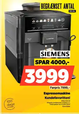 Power SIEMENS Espressomaskine TE651319RW tilbud