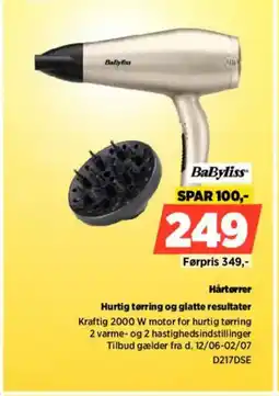 Power BaByliss Hårtørrer D217DSE tilbud