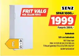 Power SENZ 125 cm køleskab SERF12555EW tilbud