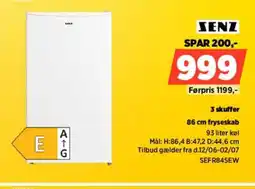 Power SENZ 86 cm fryseskab SEFR845EW tilbud