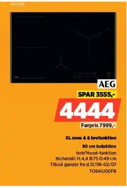 Power AEG 80 cm induktion TO841U00FB tilbud