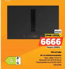 Power Eico 80 cm induktionsemhætte EICO4746 tilbud